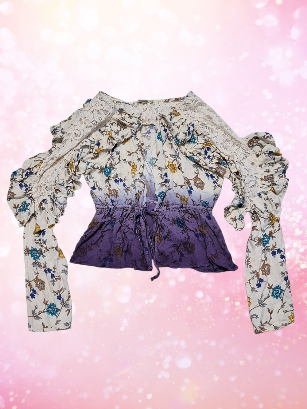 Hand Dyed Floral Lace Top